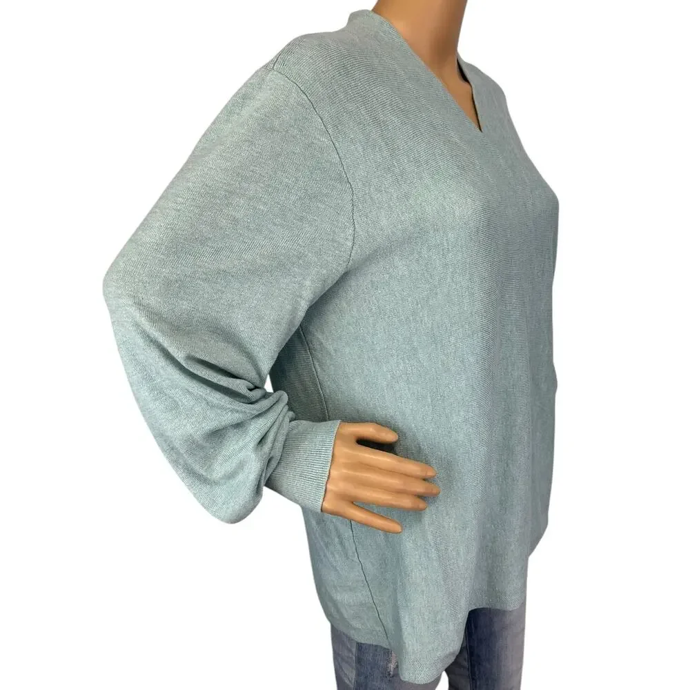 2/$30 J. Jill Wrap Sweater Lucite Heather Blue Green Size L
